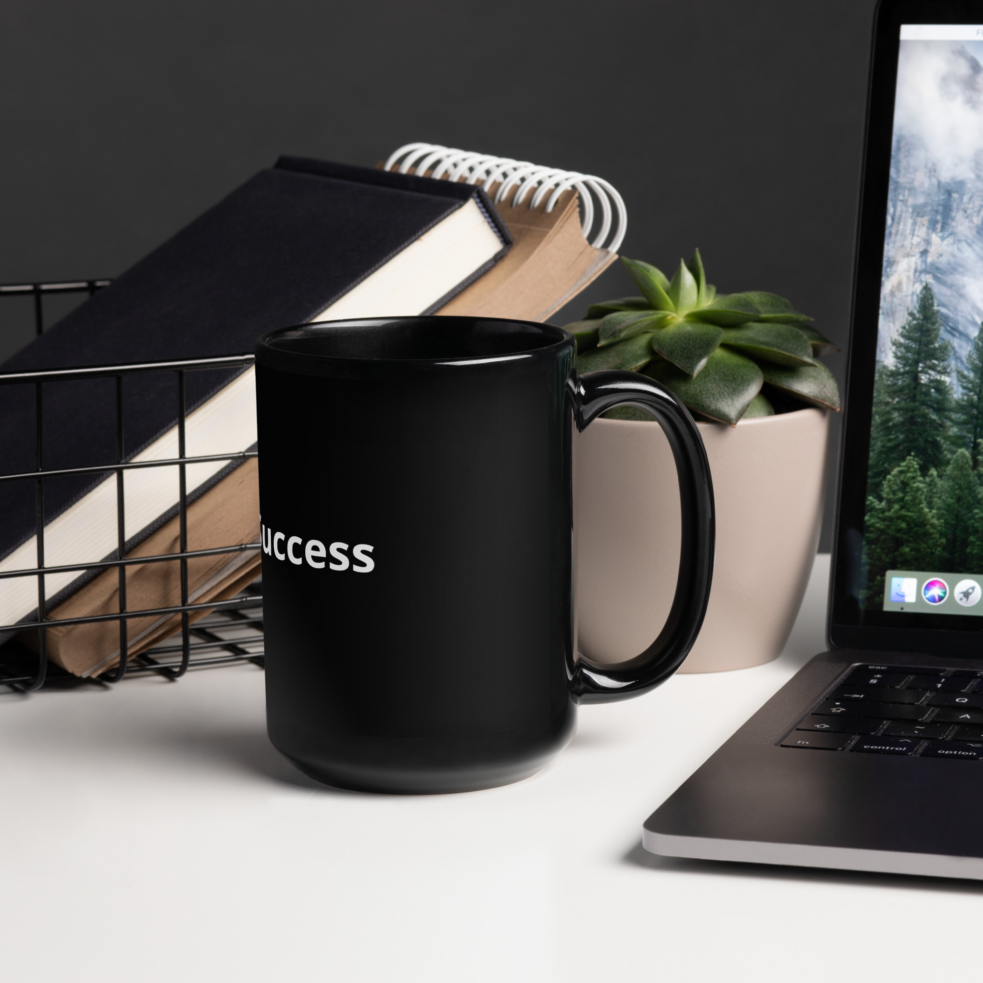 Daily Success Black Glossy Mug